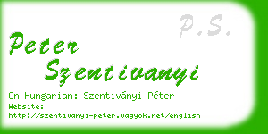 peter szentivanyi business card